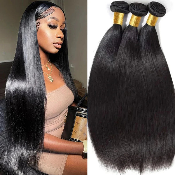 30 Inch Bone Straight Human Hair Weave Bundles 12 A Brazilian Natural Color 100% Remy Human Hair Extension 1 3 4 Bundles Weft