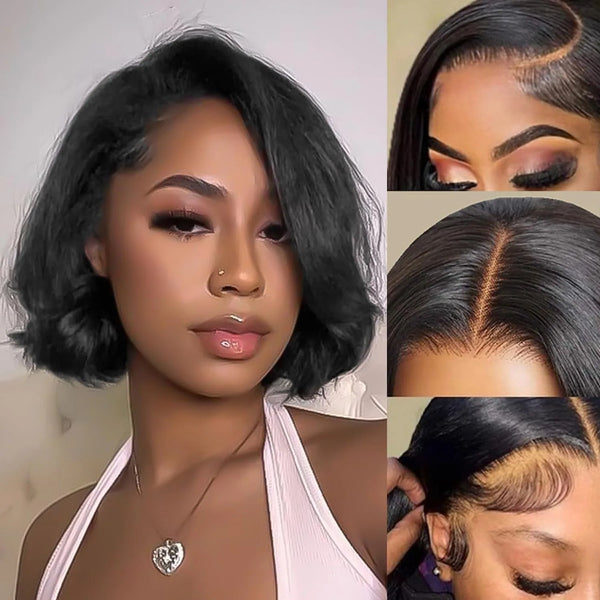 Brazilian Short Bob Body Wave wig 13x4 13x6 HD Transparent Lace Front Human Hair 5x5 Glueless Closure Wig 250 Density For Women